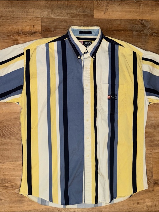 Chaps Other - VTG 90S Chaps Ralph Lauren Shirt Men’s L Embroidered Button Down Preppy Stripped
